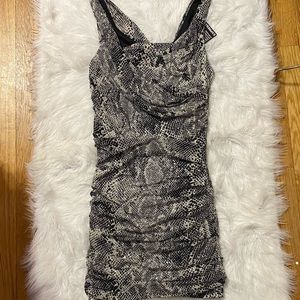 Python Sequin Ruched Dress